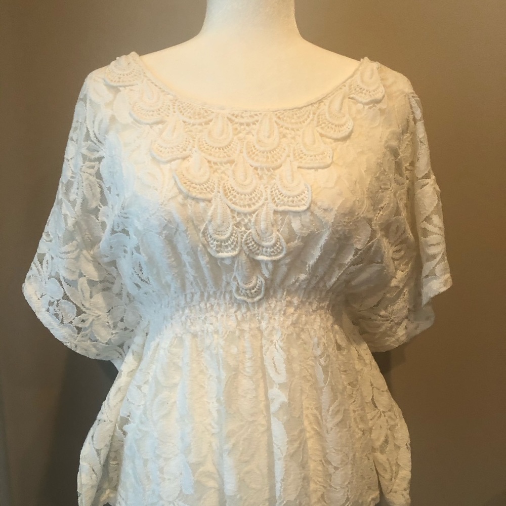 Cream Boho Lace Top